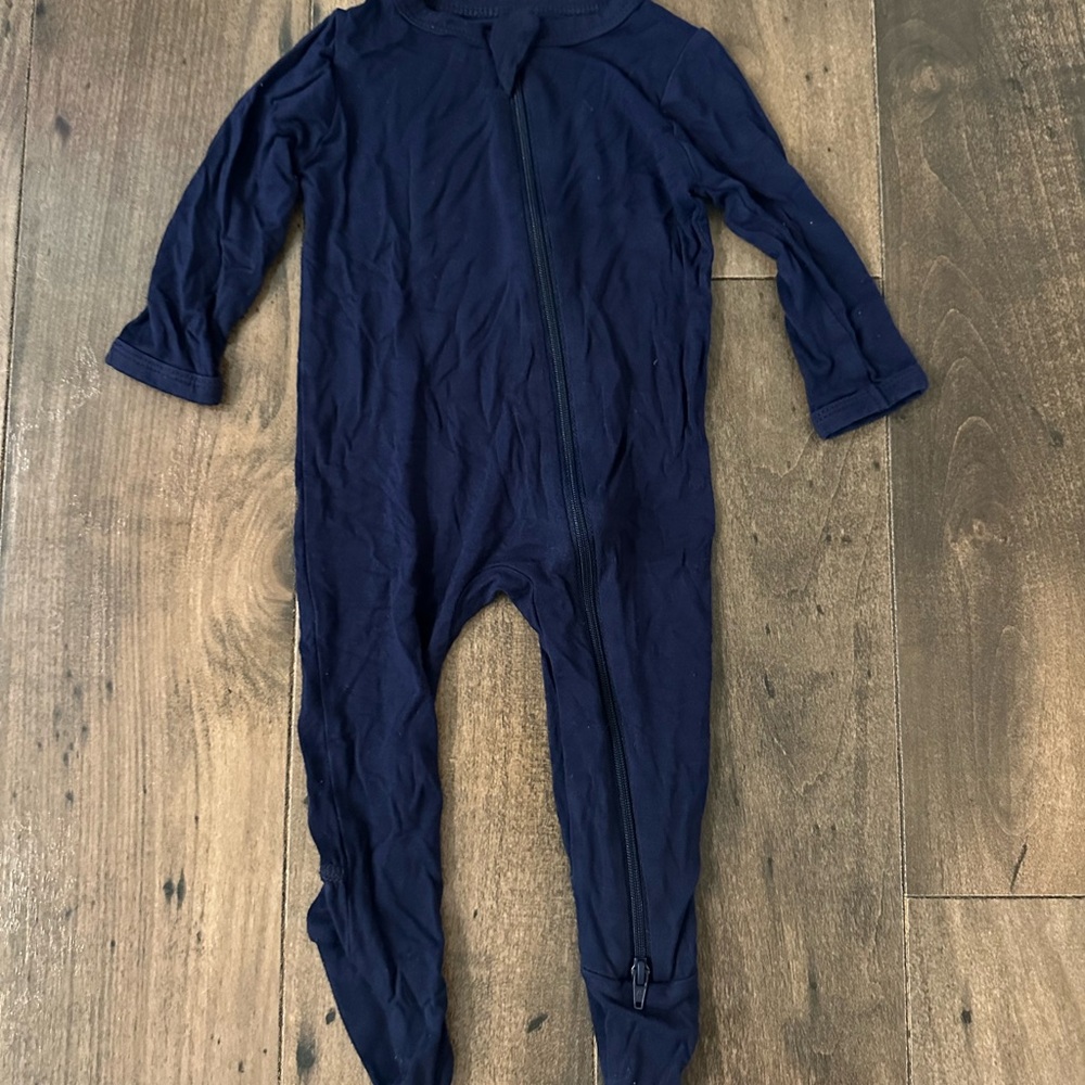 Kids Navy Blue One Piece footie
